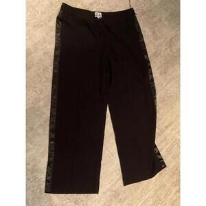 NWT FUTURE COLLECTIVE black drawstring w satin stripe trouser pants sz L